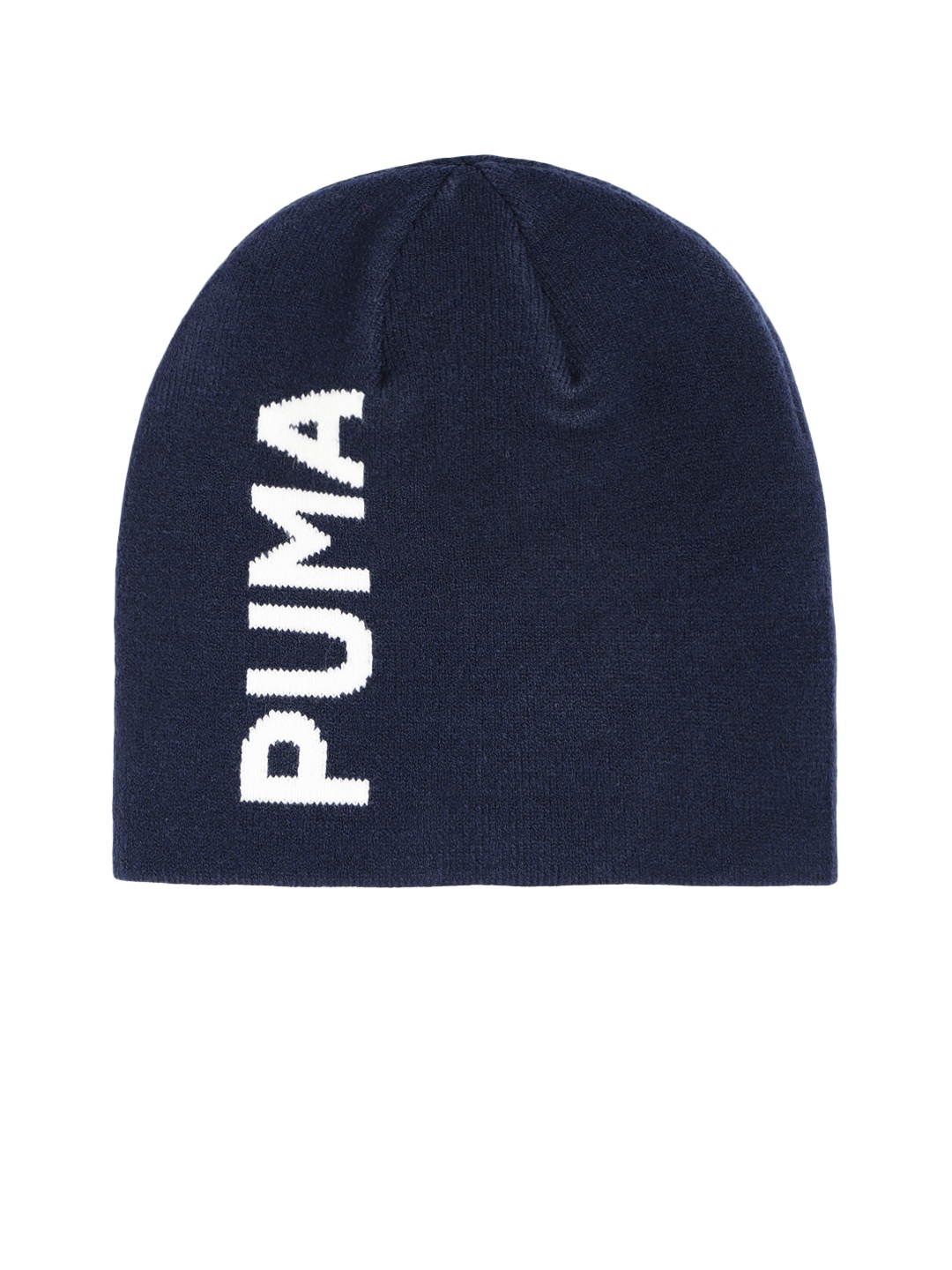 

Puma Unisex Navy Blue Essential Classic Cuffless Self Design Beanie