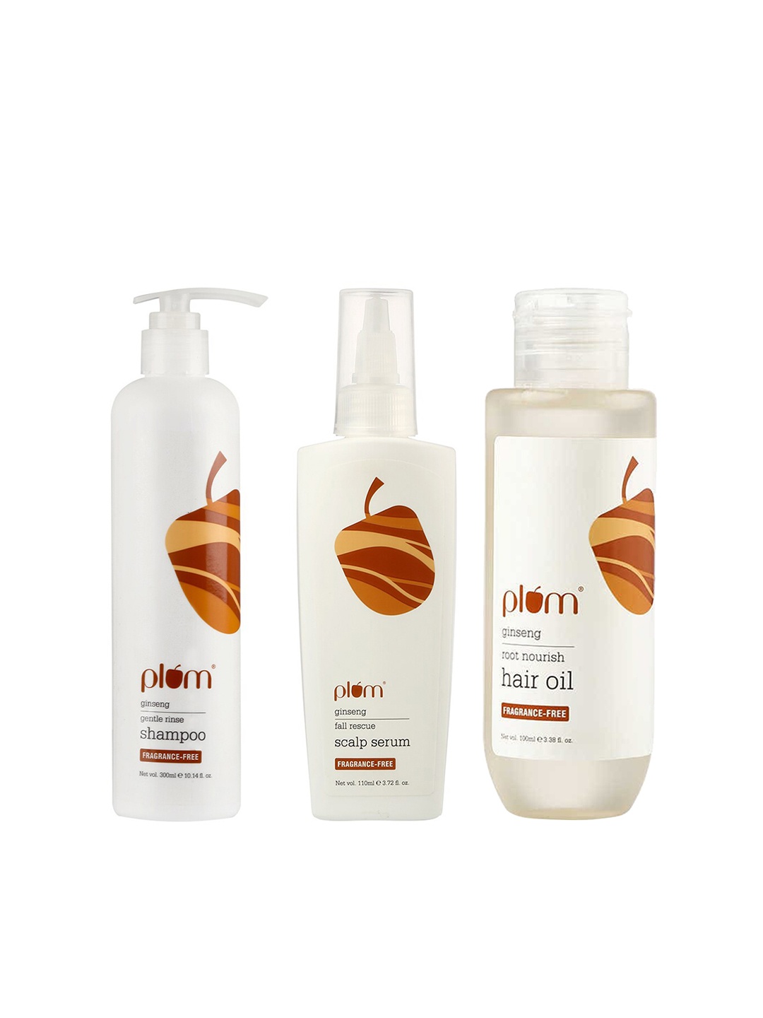 

Plum Set of Ginseng Root Nourish Hair Oil - Serum & Shampoo, White