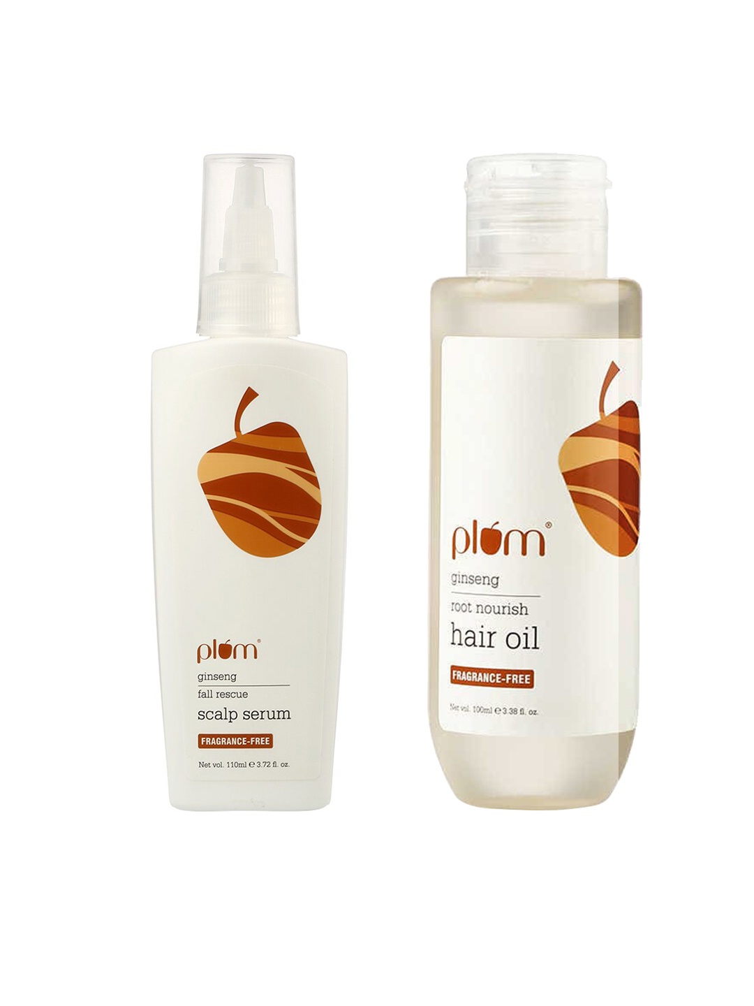 

Plum Set of Ginseng Root Nourish Hair Oil & Fall Rescue Scalp Serum, White