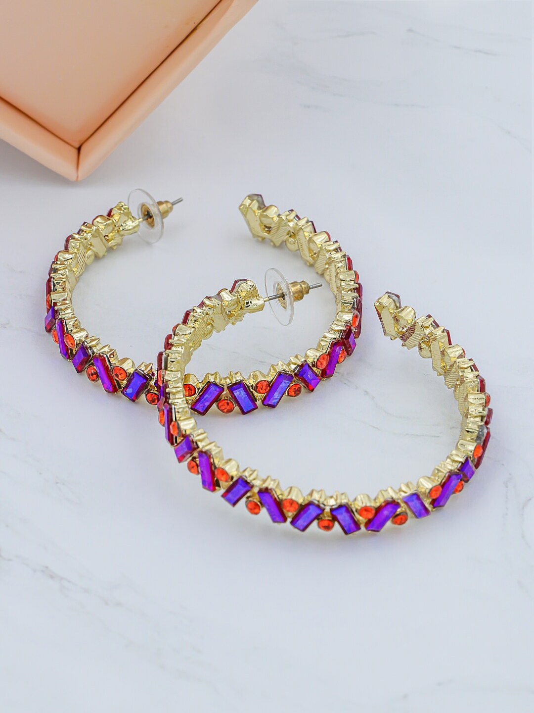 

Bellofox Gold-Toned Contemporary Hoop Earrings