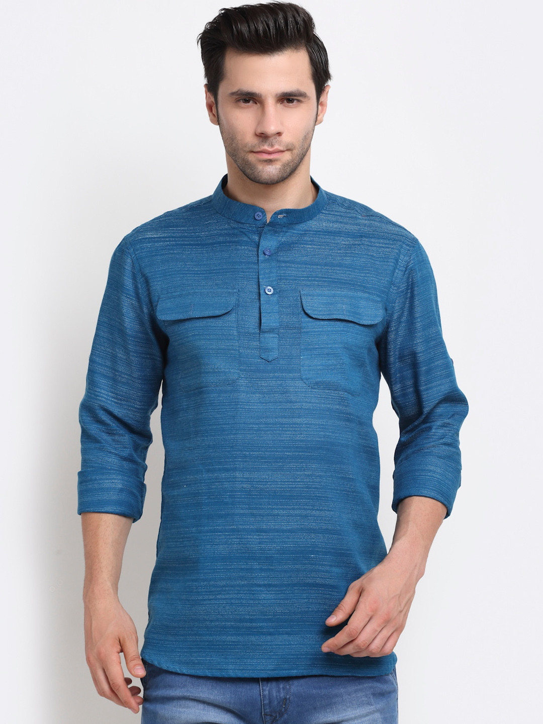 

NEUDIS Men Blue Striped Kurta