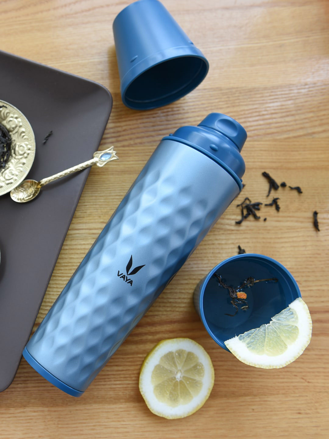 

Vaya Blue Solid Water Bottle With Gulper 600 ML