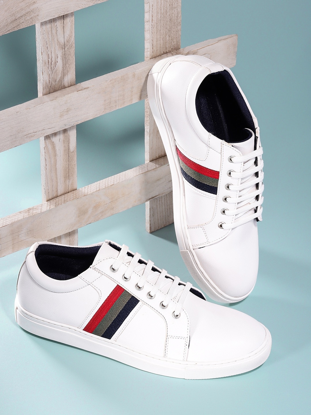 

Mast & Harbour Men White Striped Detail Sneakers