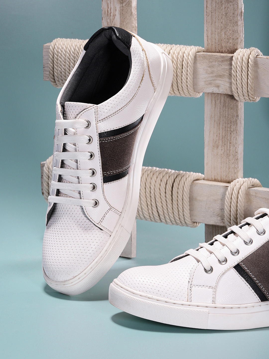 

Mast & Harbour Men White Perforated Sneakers