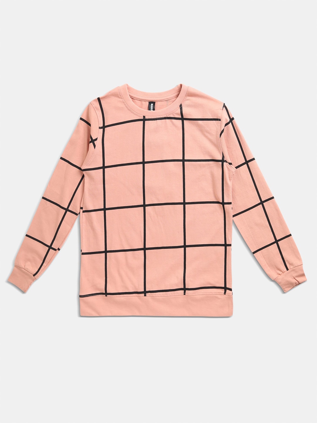 

Maniac Boys Pink Checked Slim Fit Pure Cotton T-shirt
