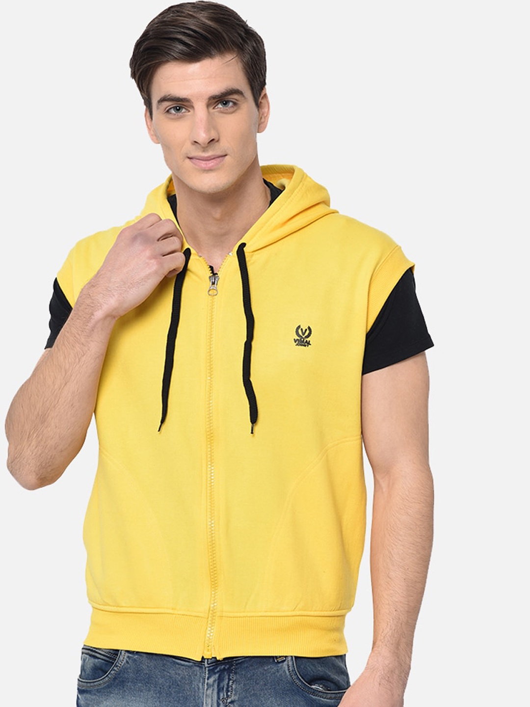

VIMAL JONNEY Men Yellow Sweatshirt