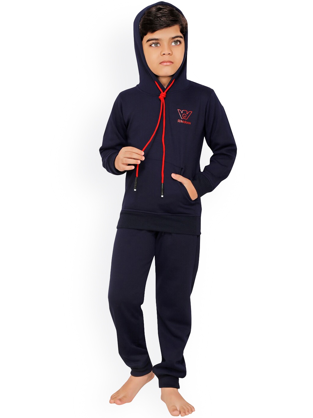 

RIKIDOOS Boys Navy Blue Solid Tracksuit