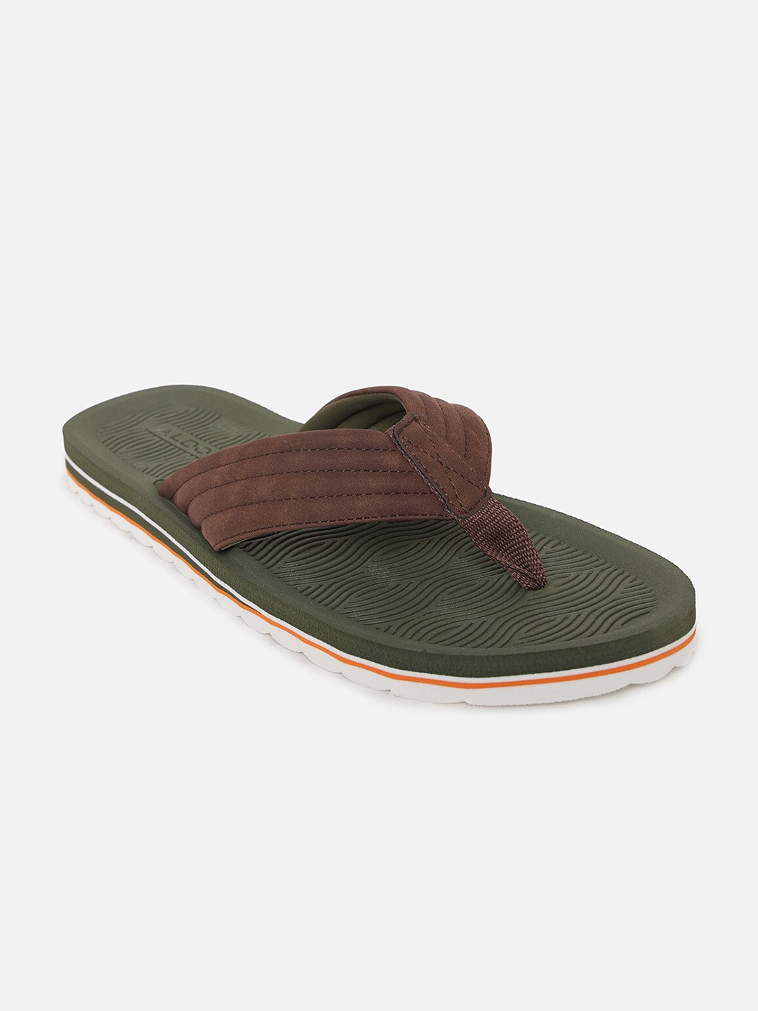 

ALDO Men Brown & Green Textured Flip Flops