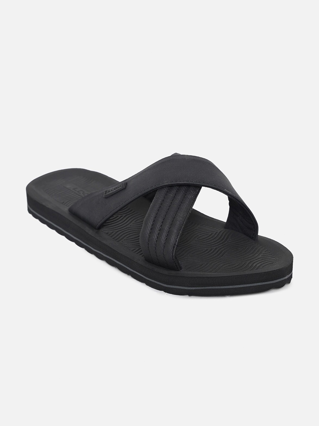 

ALDO Men Black Striped Comfort Sandals