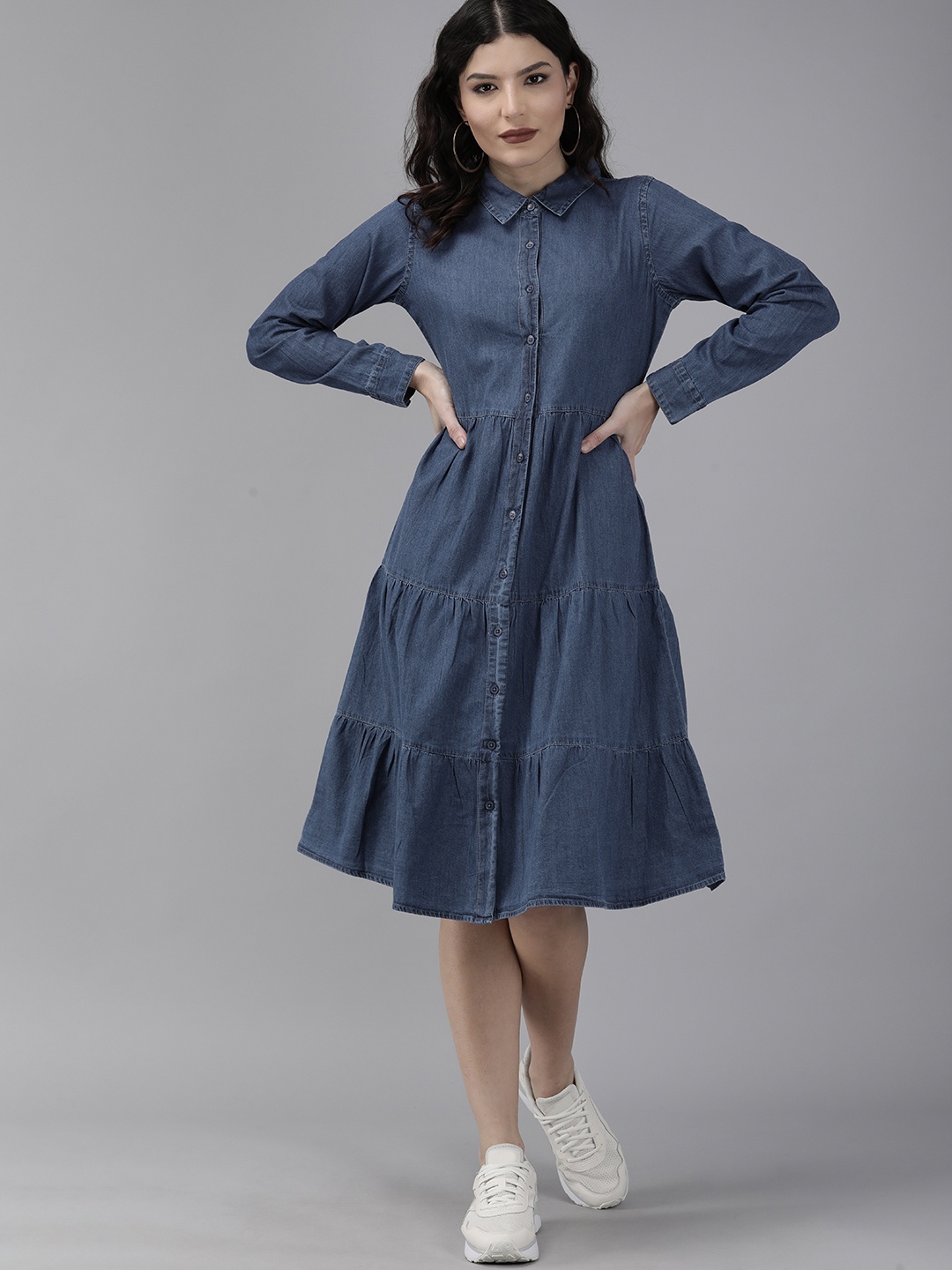 

Roadster Blue Denim A-Line Dress