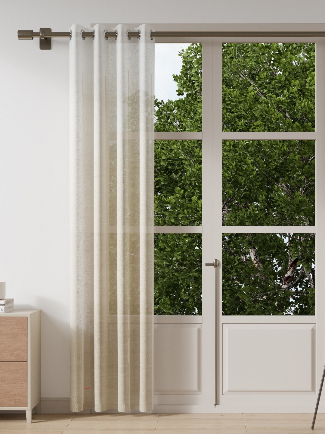 

DDecor Beige & Gold-Toned Door Curtain