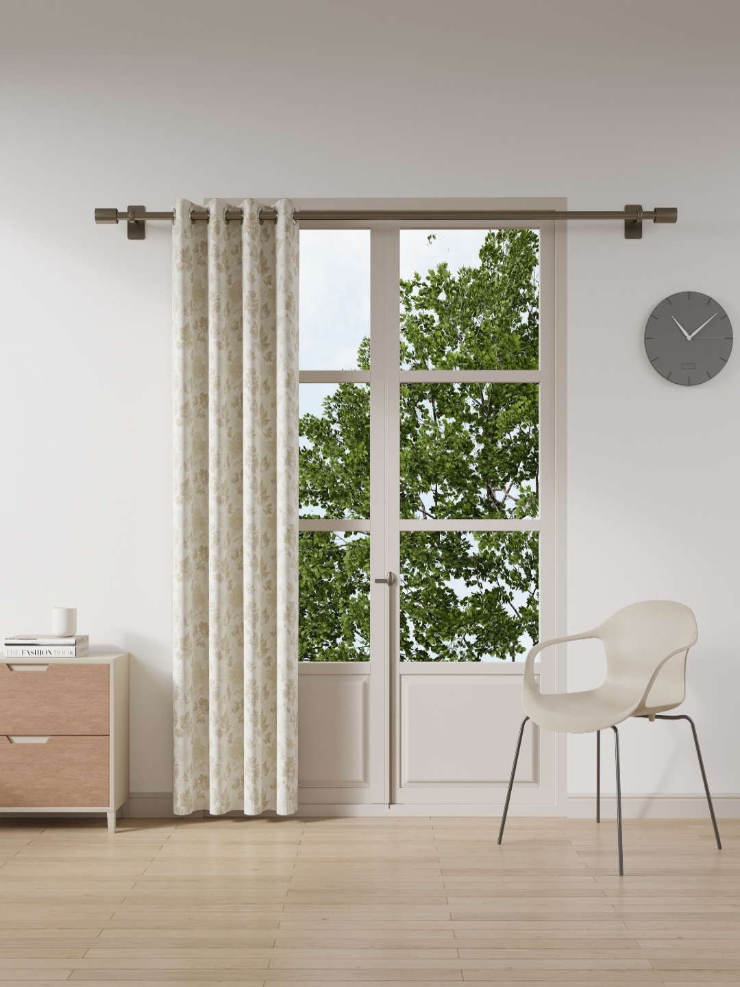

DDecor Beige & Cream-Coloured Floral Door Curtain