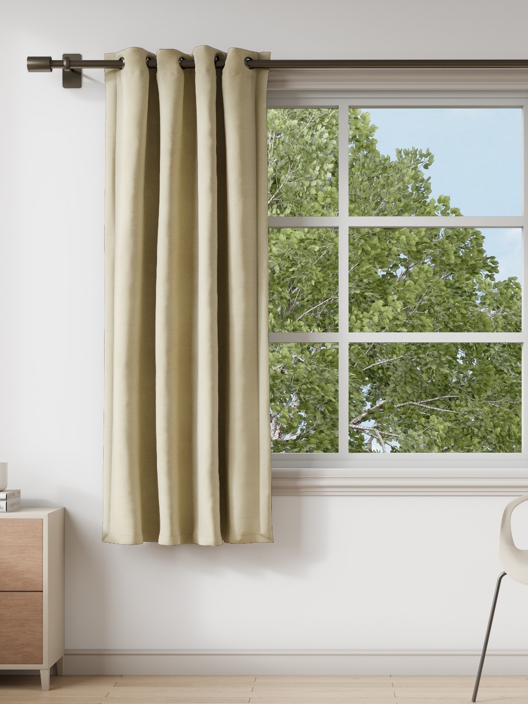 DDecor Brown & Brown Window Curtain