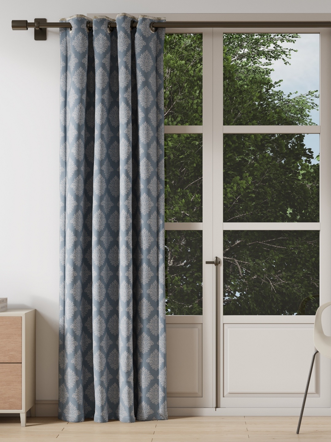 

DDecor Grey Abstract Door Curtain