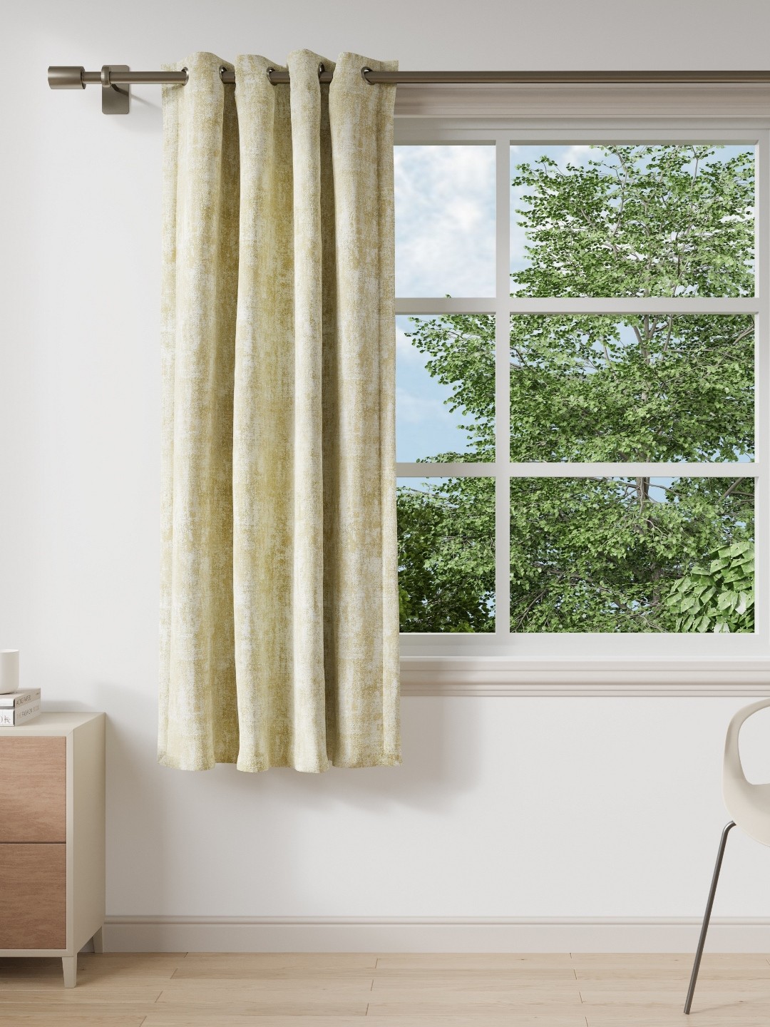 

DDecor Beige & Green Window Curtain