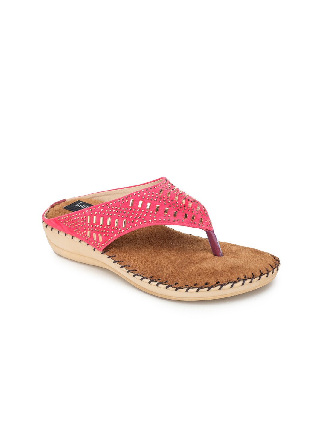 

LONDON STEPS Pink Wedge Sandals with Laser Cuts