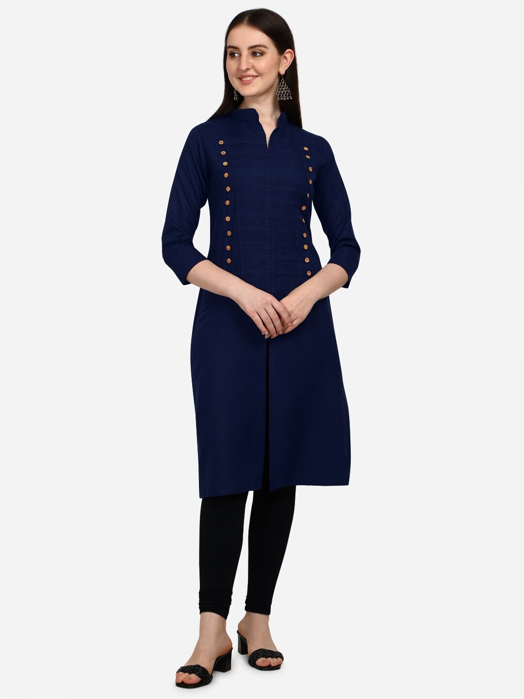 

OM SAI LATEST CREATION Women Blue High Slit Kurta