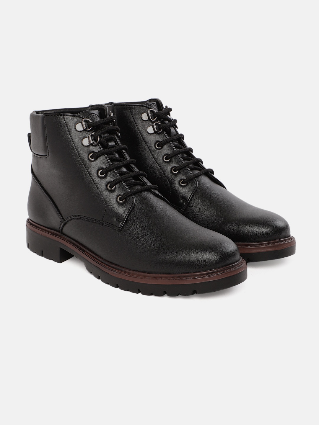 

Roadster Men Black Solid Mid-Top Flat Boots