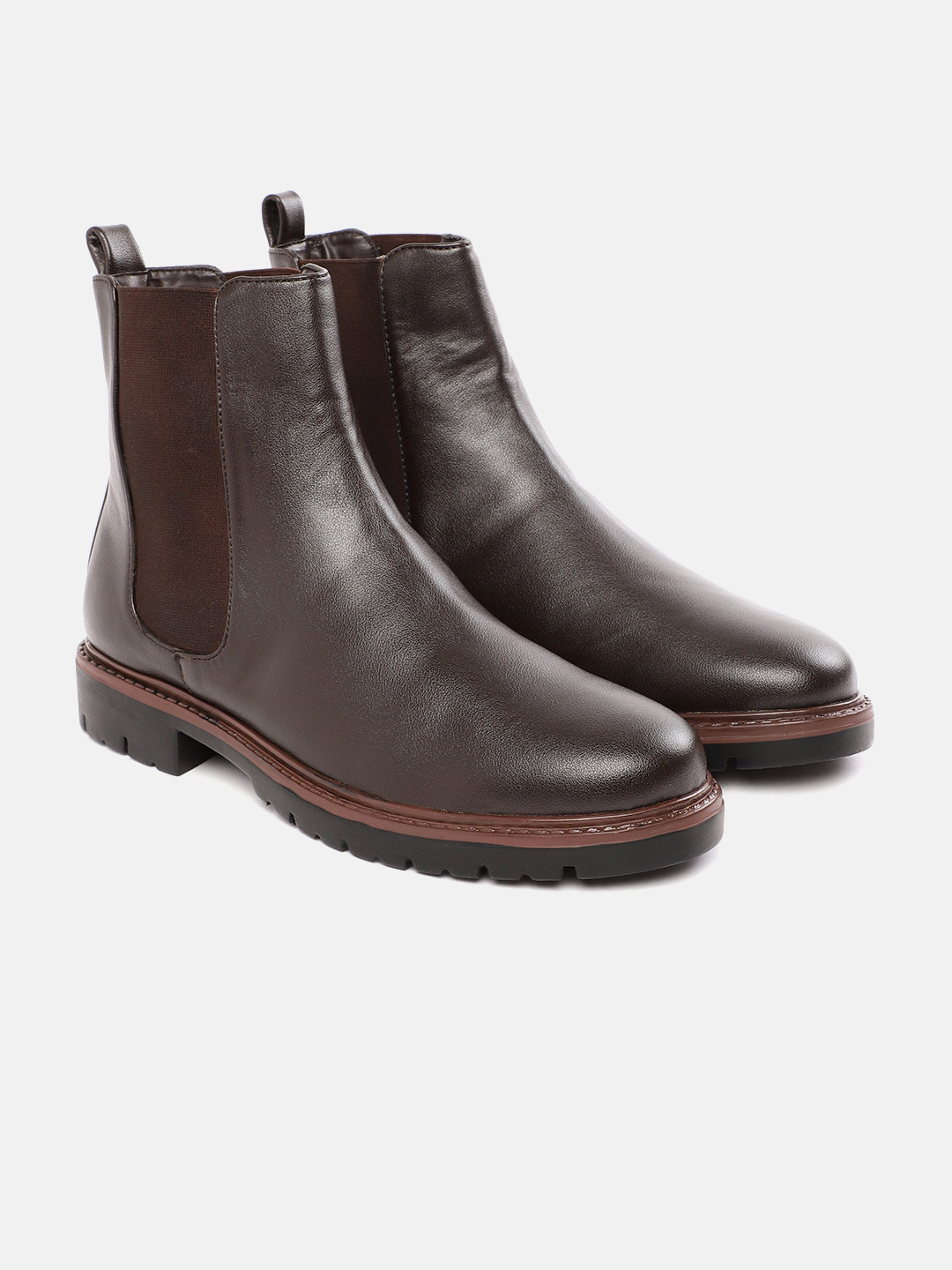 

Roadster Men Coffee Brown Solid Mid-Top Chelsea Boots