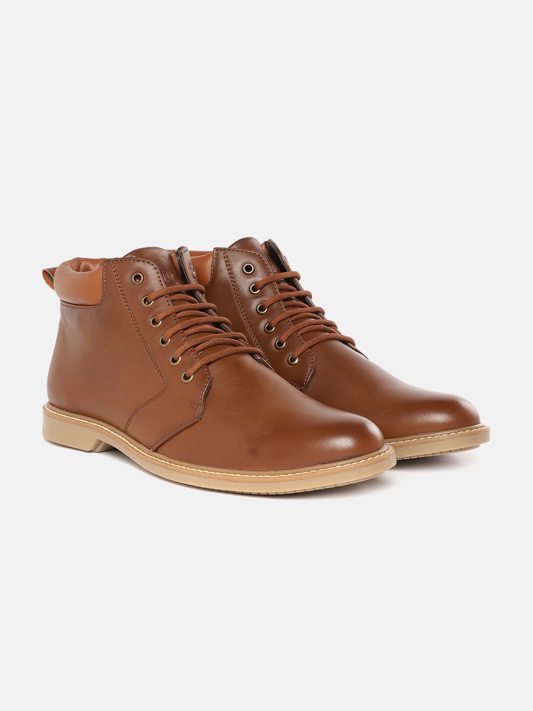 

Roadster Men Brown Solid Mid Top Flat Boots