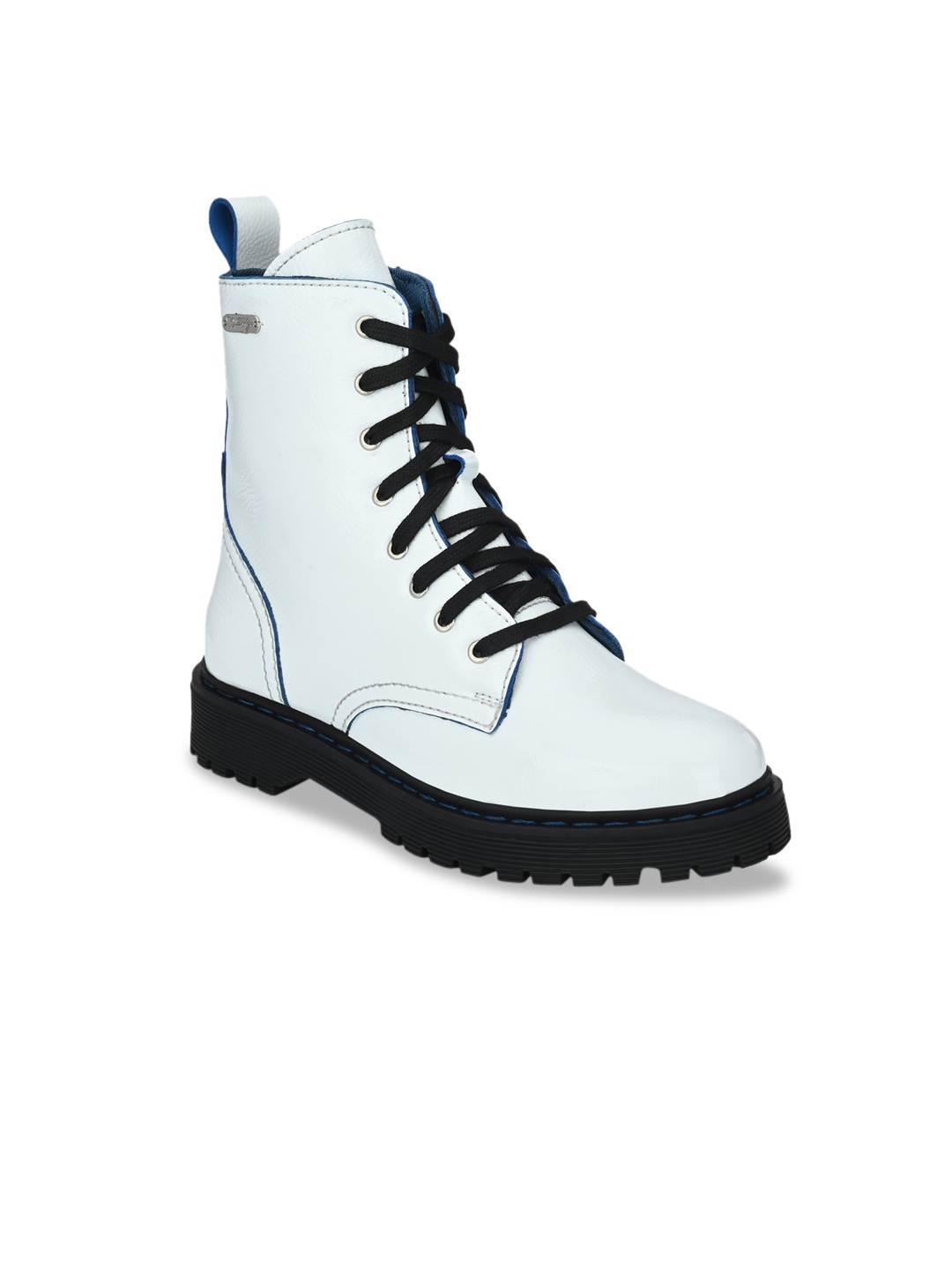 

Delize Women Blue Flatform Heeled Boots