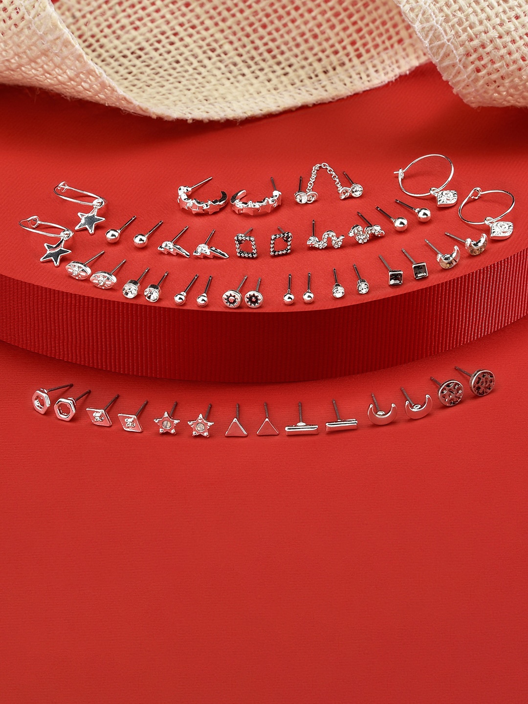 

Accessorize London Women 24 Pack Silver Stud Earring Set, Turquoise blue