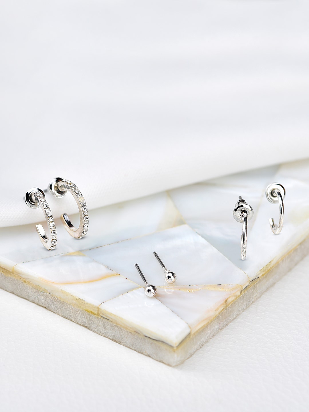 

Accessorize Silver-Toned Contemporary Studs Earrings