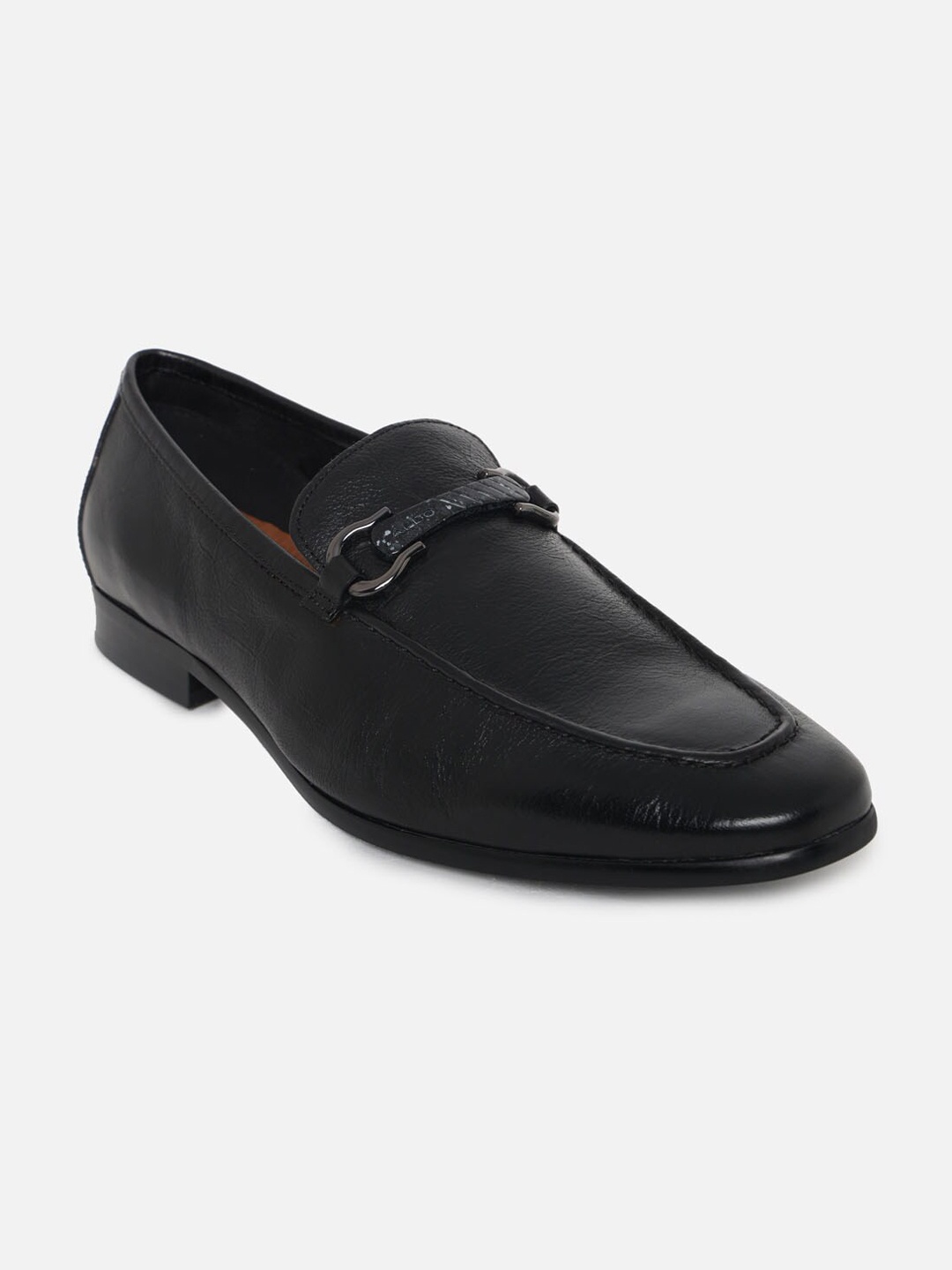 

ALDO Men Black Solid Leather Formal Loafers