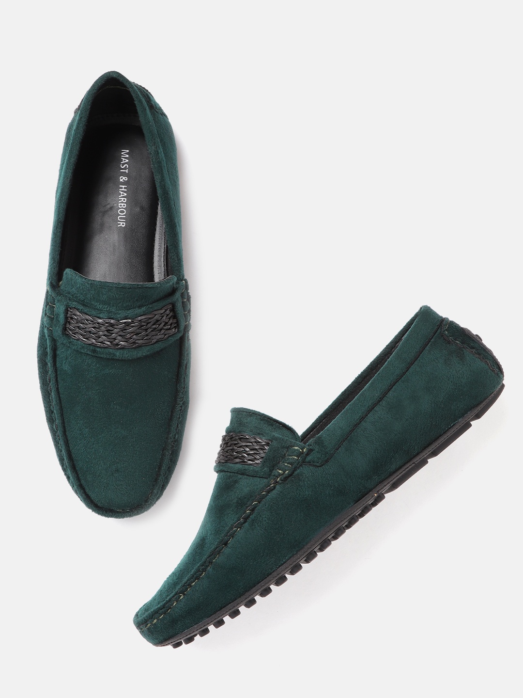 

Mast & Harbour Men Green Suede Finish Driving Shoes