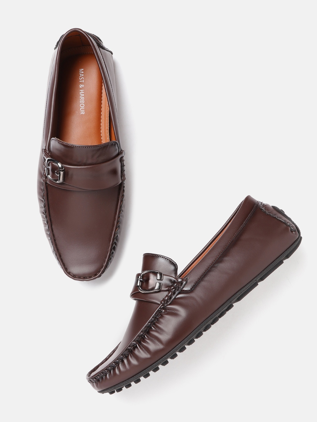 

Mast & Harbour Men Coffee Brown Solid Driving Shoes