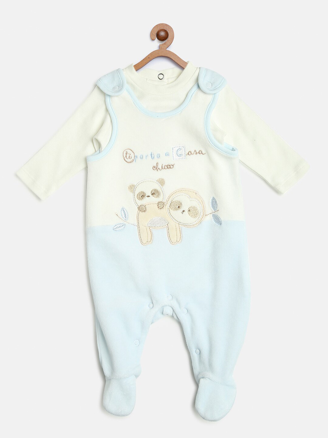 

Chicco Infants Better Cotton Blue & Off White 2-Pcs Bodysuit