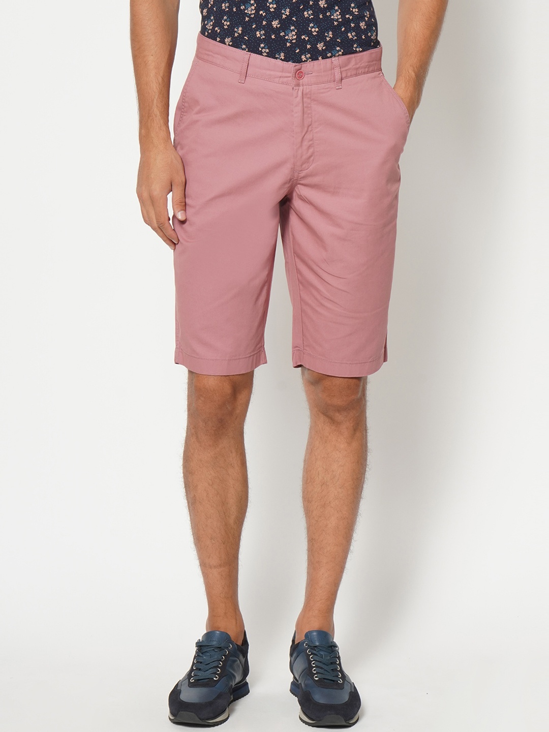 

Blackberrys Men Pink Cotton Bs-12 Slim Fit Low-Rise Regular Shorts