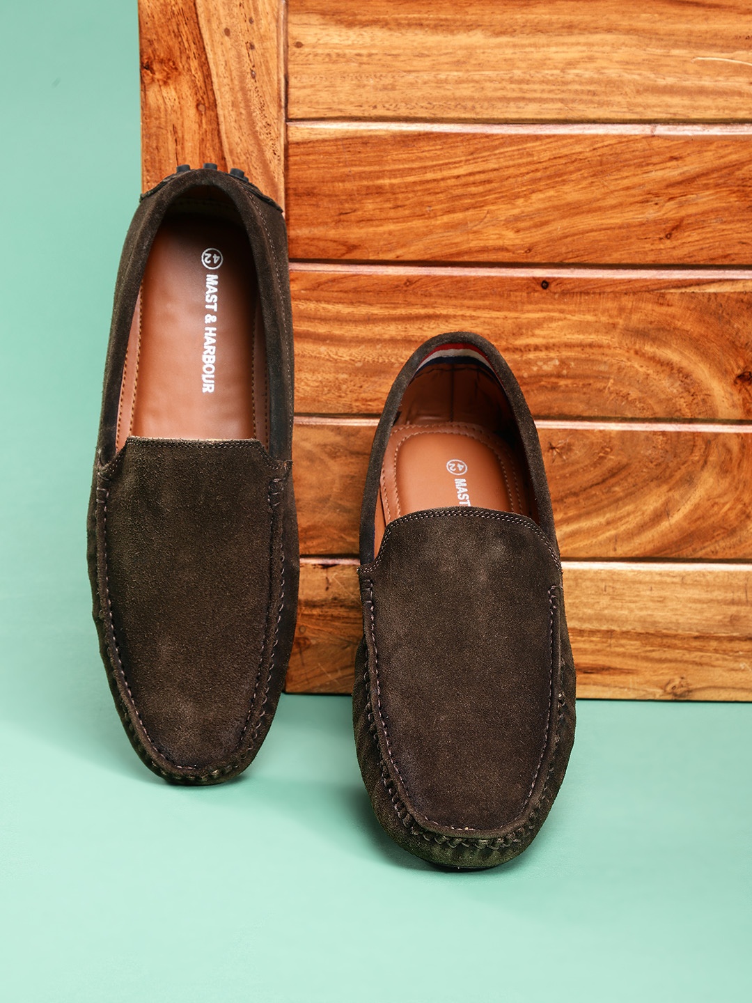 

Mast & Harbour Men Coffee Brown Driving Shoes