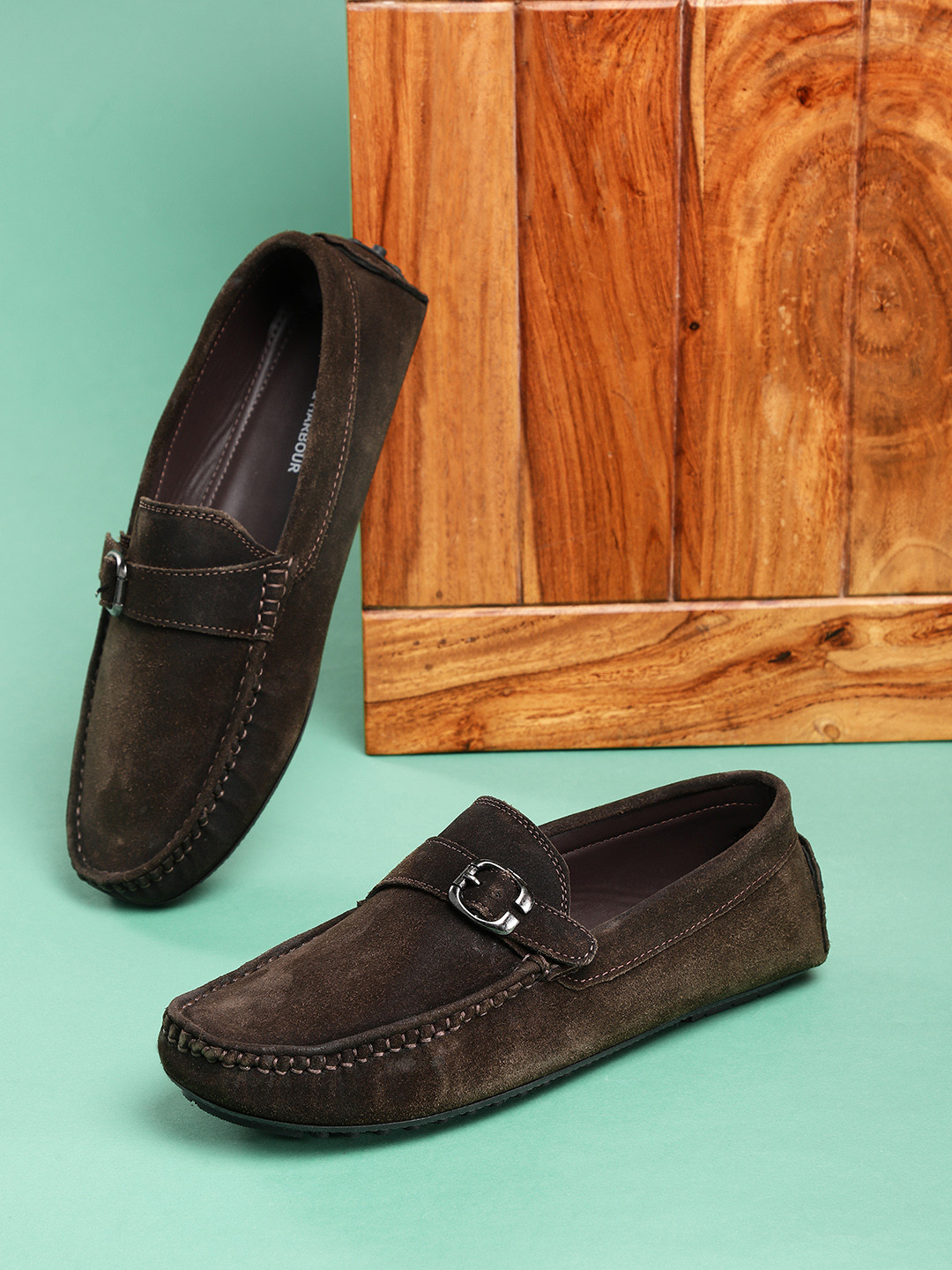 

Mast & Harbour Men Coffee Brown Driving Shoes