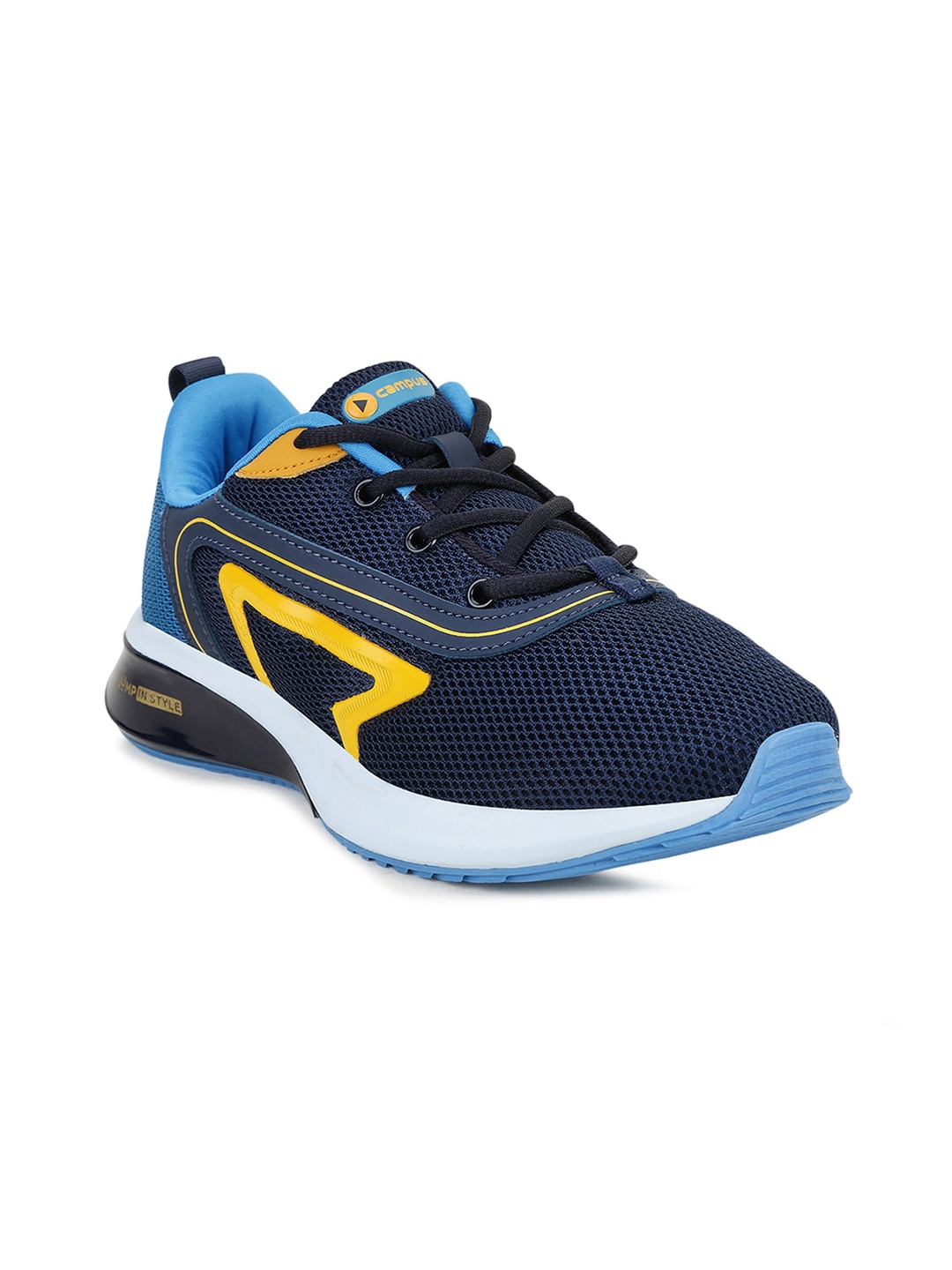 

Campus Kids Jetson Jr. Navy Blue & Yellow Mesh Regular Running Shoes