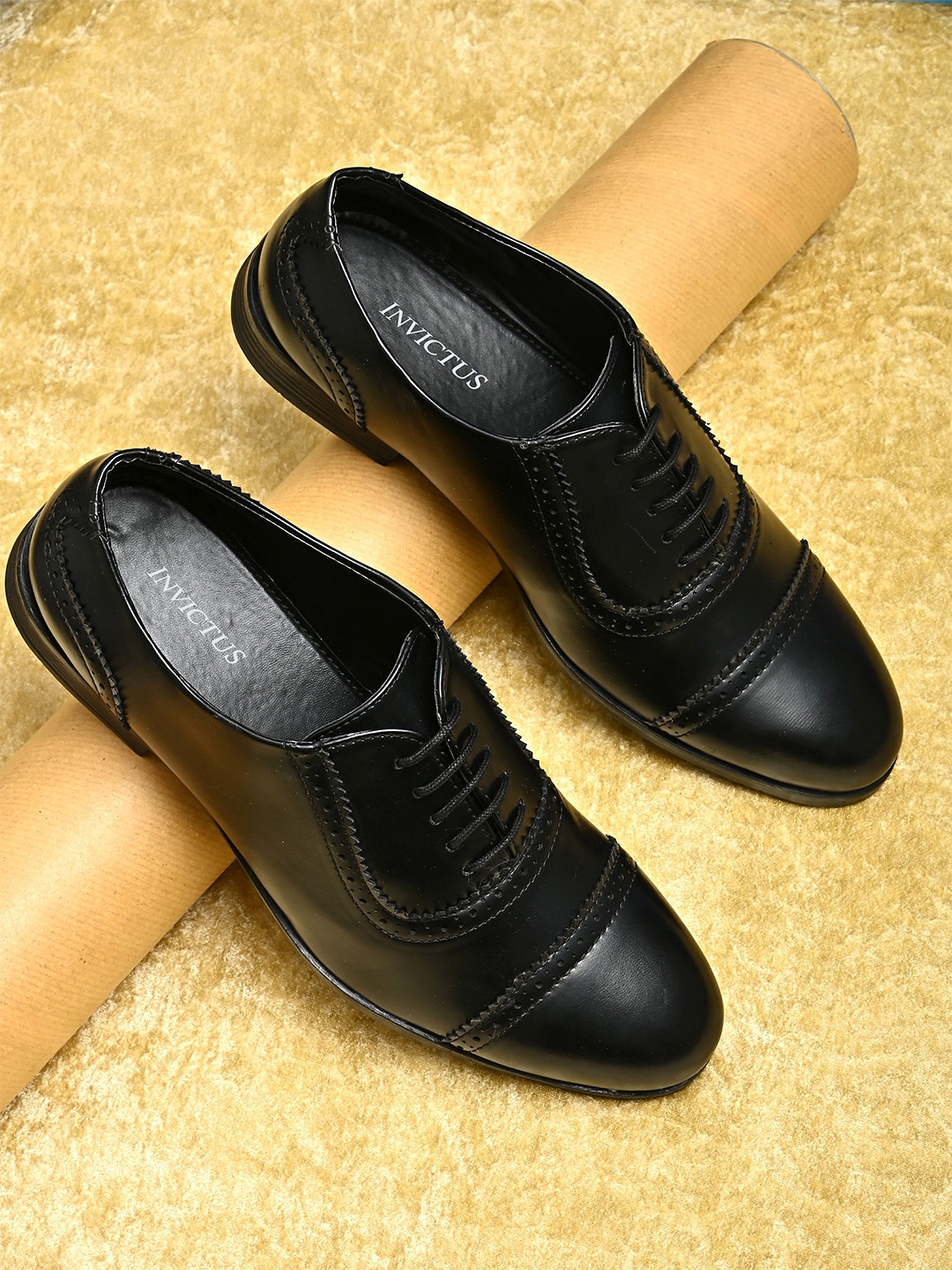 

INVICTUS Men Black Formal Shoes with Brogue Detailing
