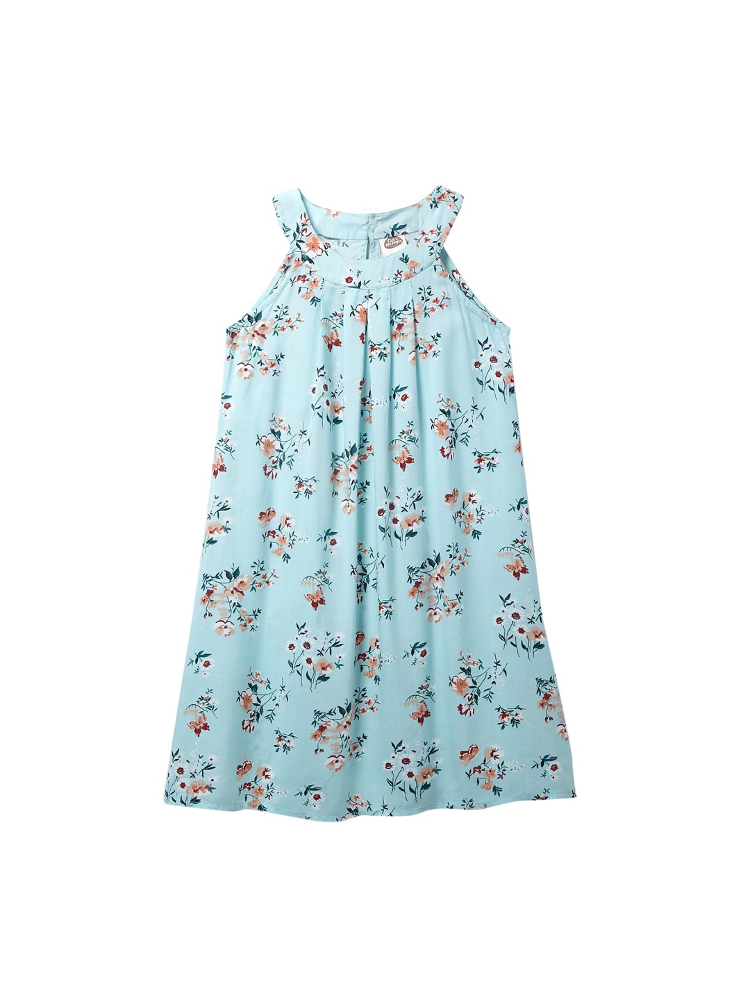 

Cub McPaws Girls Blue & Beige Floral A-Line Dress