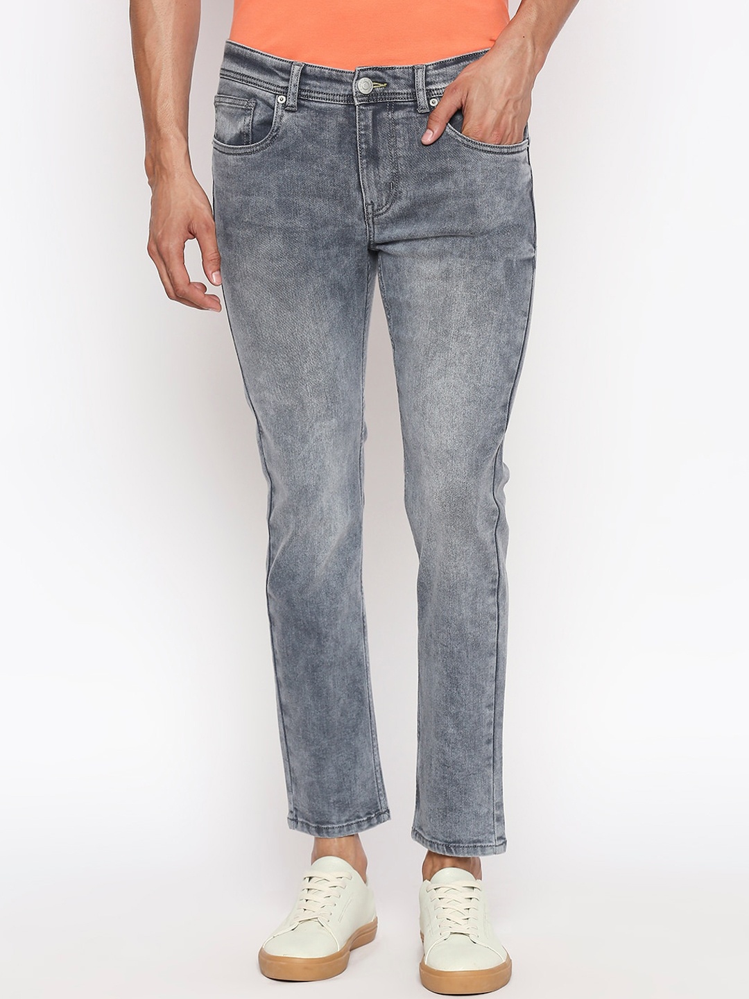 

People Men Blue Skinny Fit Heavy Fade Jeans