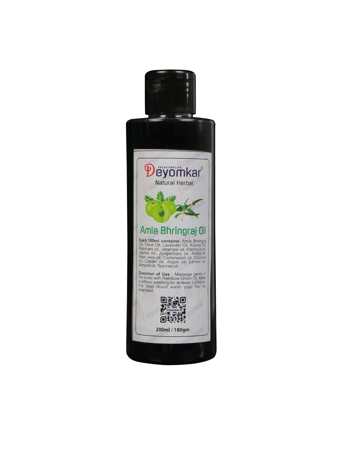 

Deyomkar Natural Herbal Amla Bhringraj Hair Fall Control Hair Oil - 200 ml, Green