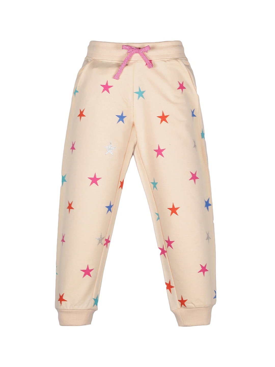 

PLUM TREE Kids Girls Beige Printed Joggers