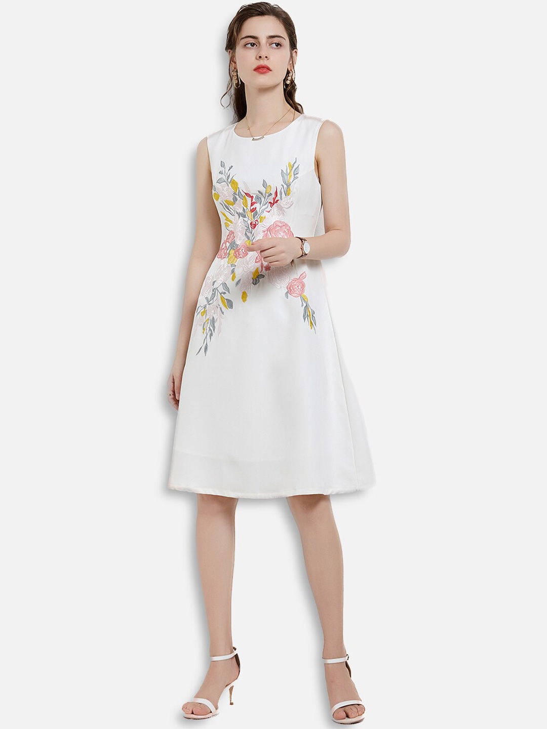 

JC Collection White Floral Dress