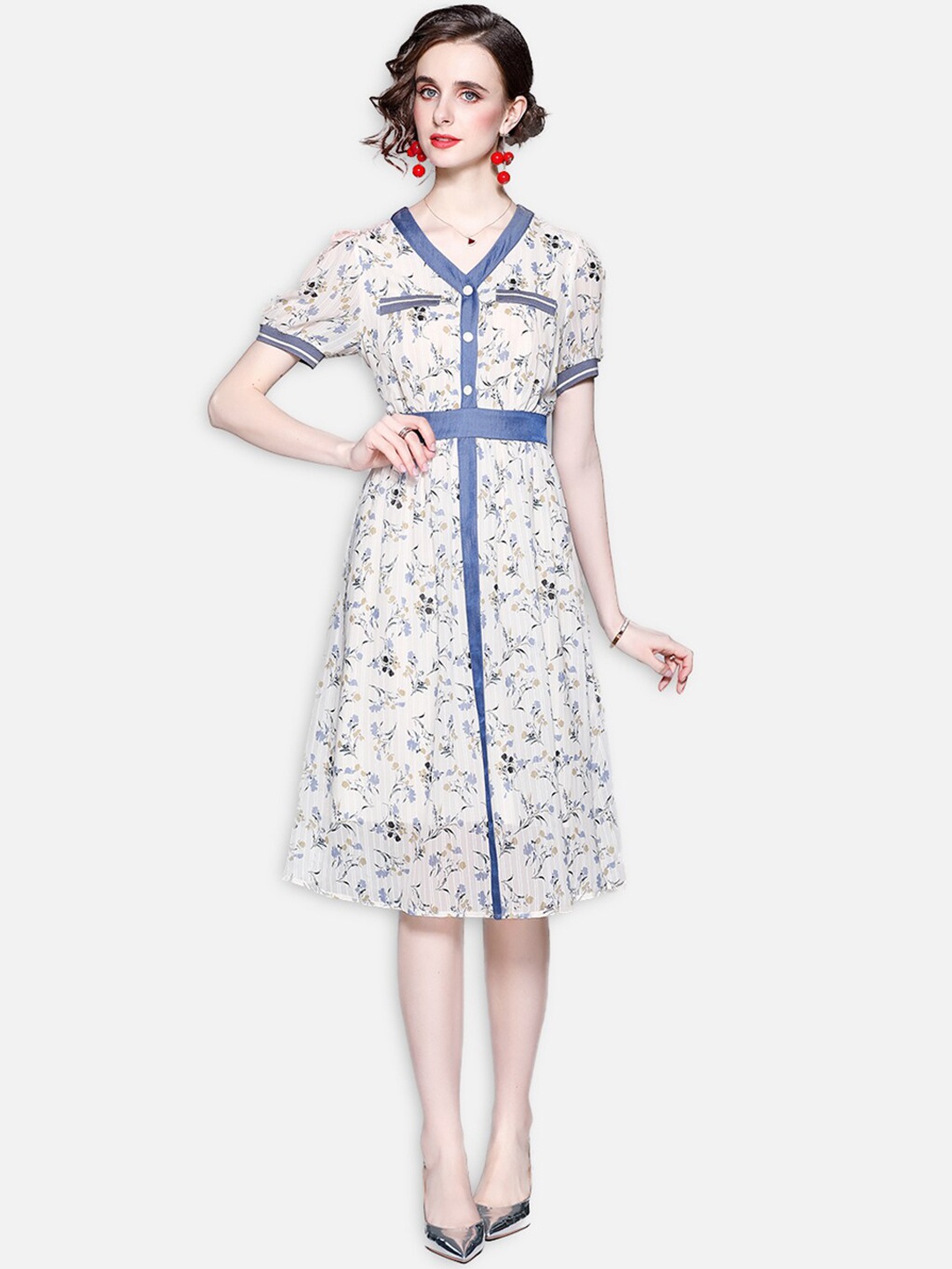 

JC Collection Multicoloured Floral A-Line Dress, Multi