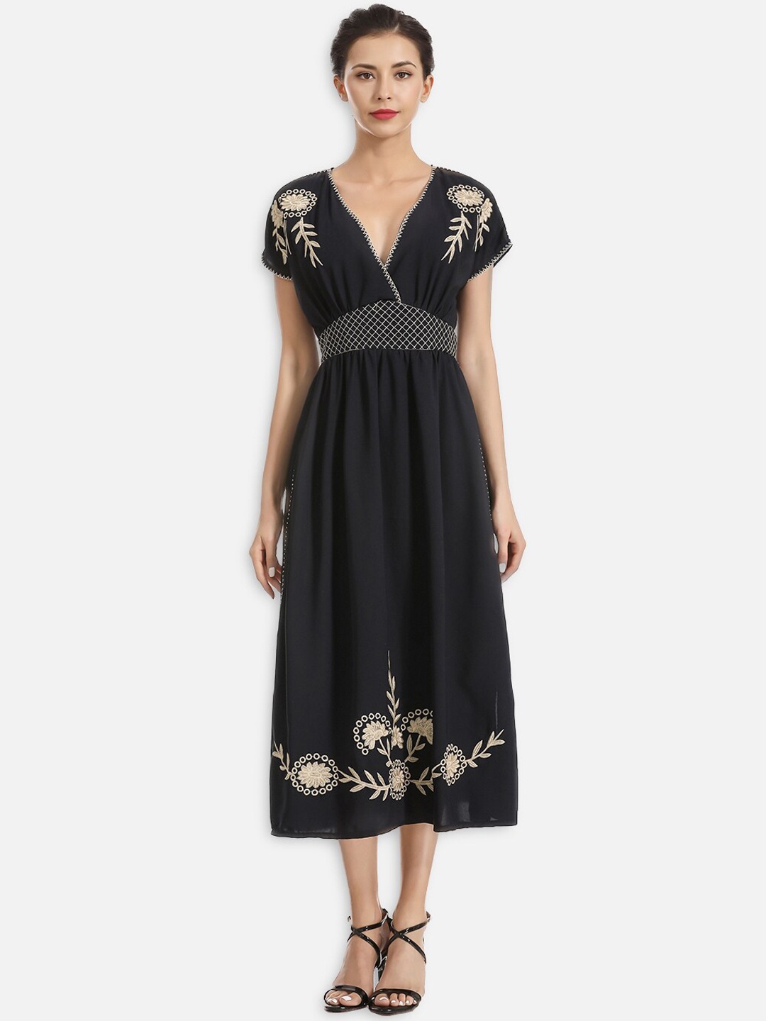 

JC Collection Blue Floral Midi Dress