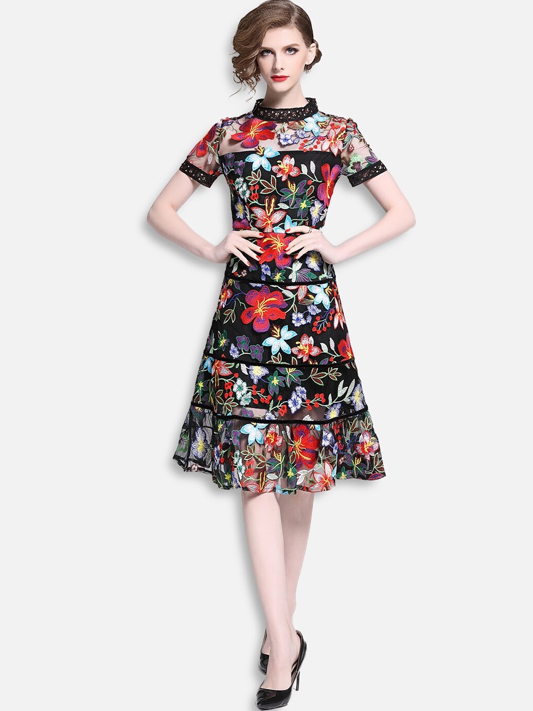 

JC Collection Multicoloured Floral Dress, Multi