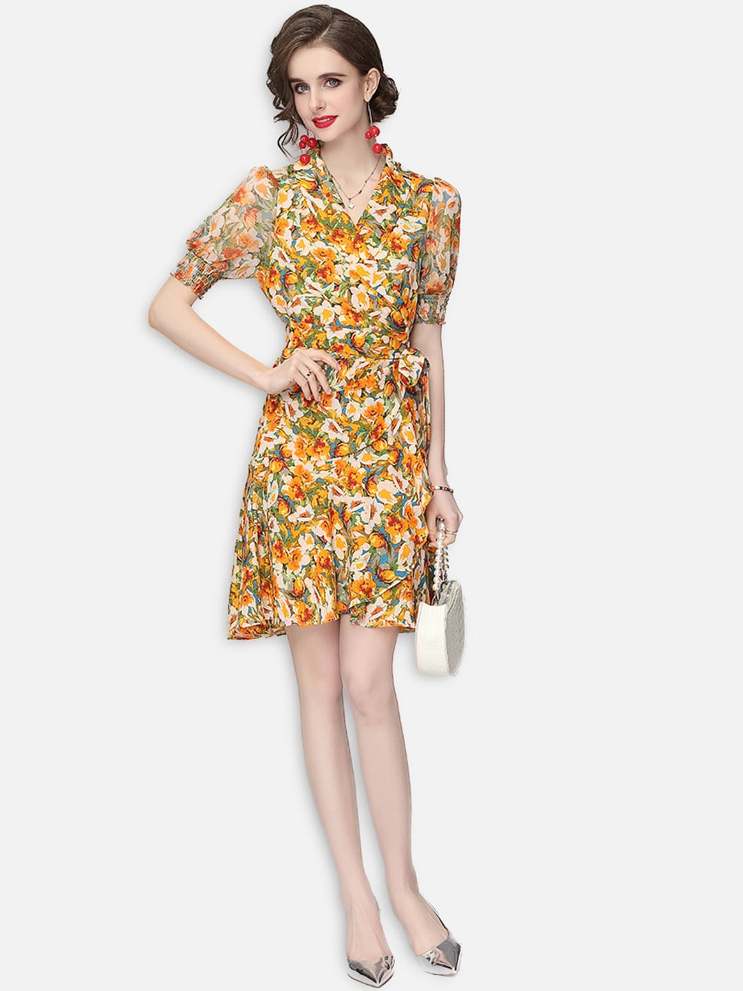 

JC Collection Multicoloured Floral A-Line Dress, Multi