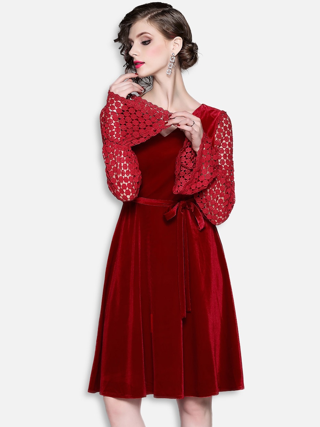 

JC Collection Red Off-Shoulder Dress