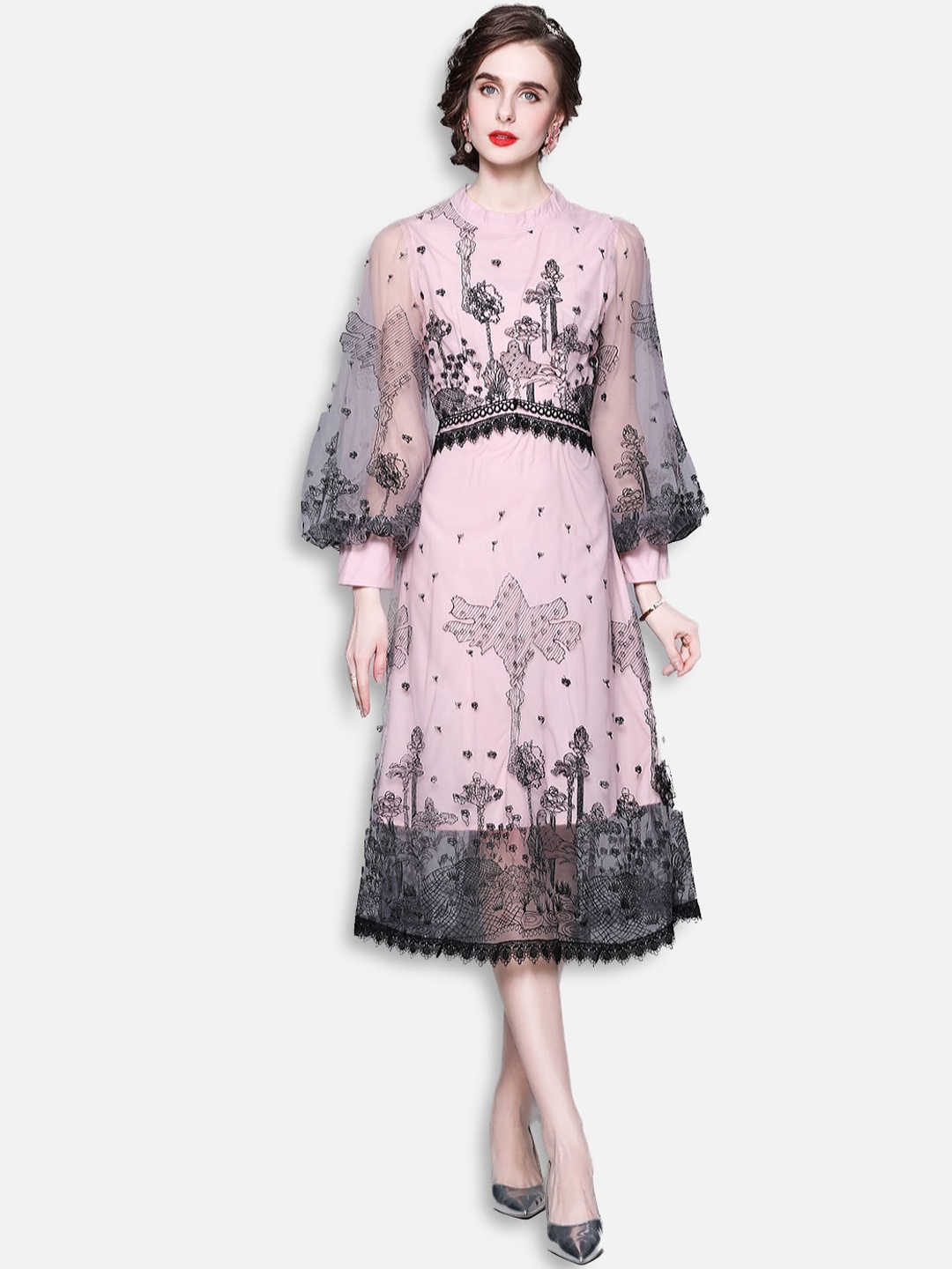 

JC Collection Pink Floral Midi Dress