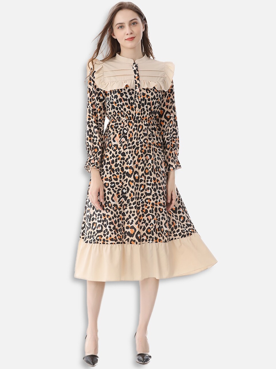 

JC Collection Multicoloured Animal Off-Shoulder Midi Dress, Multi