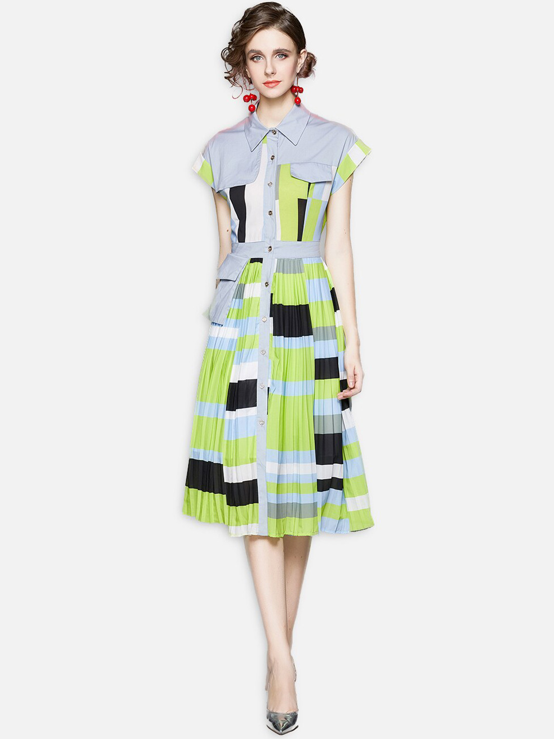 

JC Collection Green Colourblocked Dress