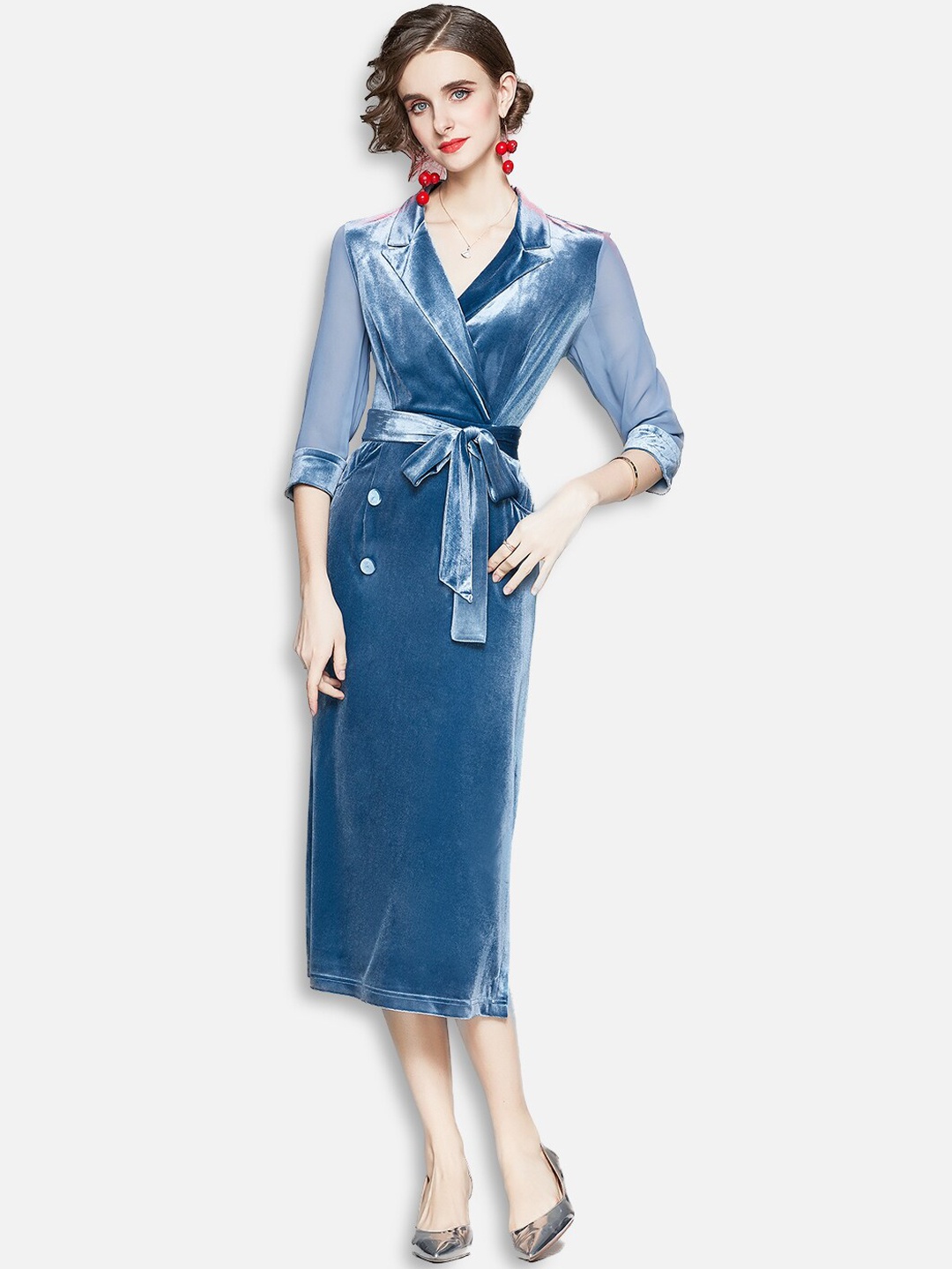 

JC Collection Blue Midi Dress